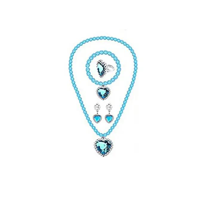 Enfants filles Elsa Sofia Belle princesse accessoires raffinement perles collier Bracelet bague bouc