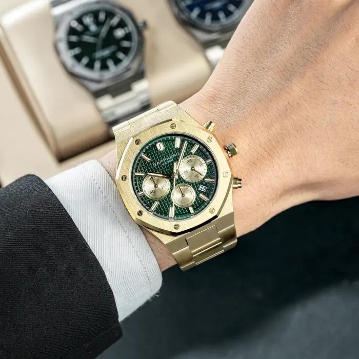 Montre Homme SAPPHERO Business Style Acier Inoxydable Étanche Chronomètre Précision Cadeau Professionnel