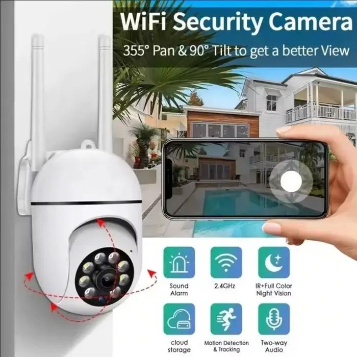 Caméra sécurité A7 1080P extérieure WiFi PTZ sans fil avec zoom 4x et audio - Surveillance réseau IP CCTV