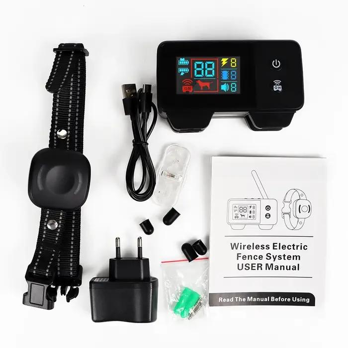 Système de Clôture Électronique pour Animaux de Compagnie 480m GPS Sans Fil Vibration Son de Choc Télécommande Accessoires Pour Animaux de Compagnie