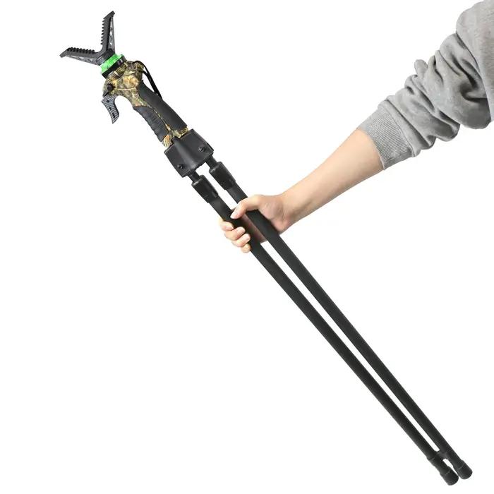 Support de tir en aluminium camouflage réglable hauteur avec V support de tête et déclencheur pour chasse occasionnels