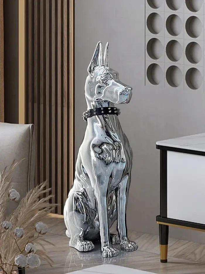 Grande statue de sculpture de chien pour la décoration de la maison