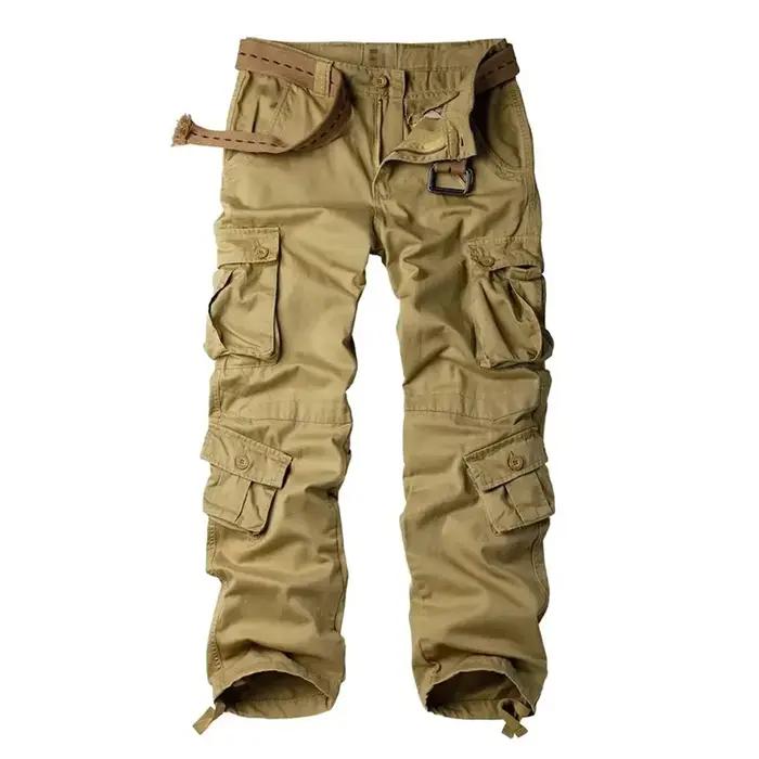 Pantalon cargo camouflage homme 100% coton coupe droite - Pantalon de travail résistant chasse