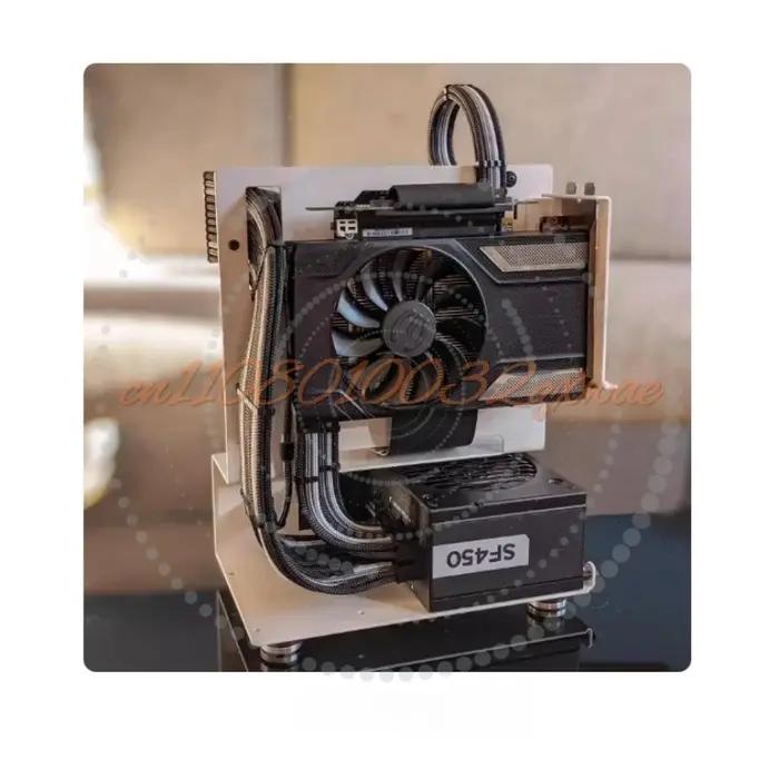 Chassis ITX ouvert CODRA pour bureau élégant et moderne, châssis vide, design contemporain, espace de travail, technologie esthétique