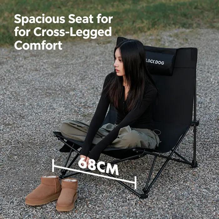 Blackdog-Chaise de camping pliable avec oreiller