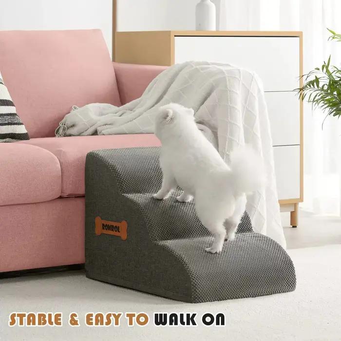 Échelle pour chiens, animaux de compagnie, avec poignée en forme d'os, rampes d'accès pour chiots, à placer près du canapé ou du lit, pour protéger les articulations des animaux de compagnie, échelles