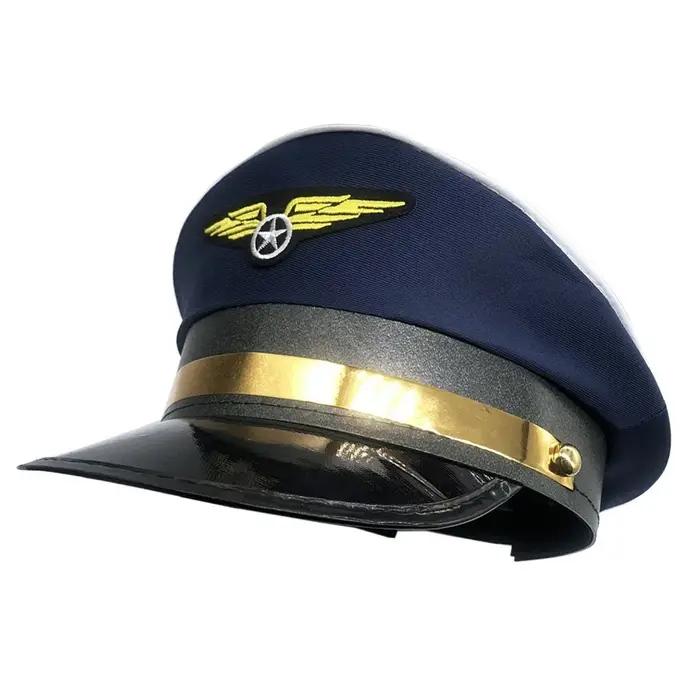 Chapeau de pilote pour homme, accessoire de costume, casquette marine et aérospatiale, uniforme de f