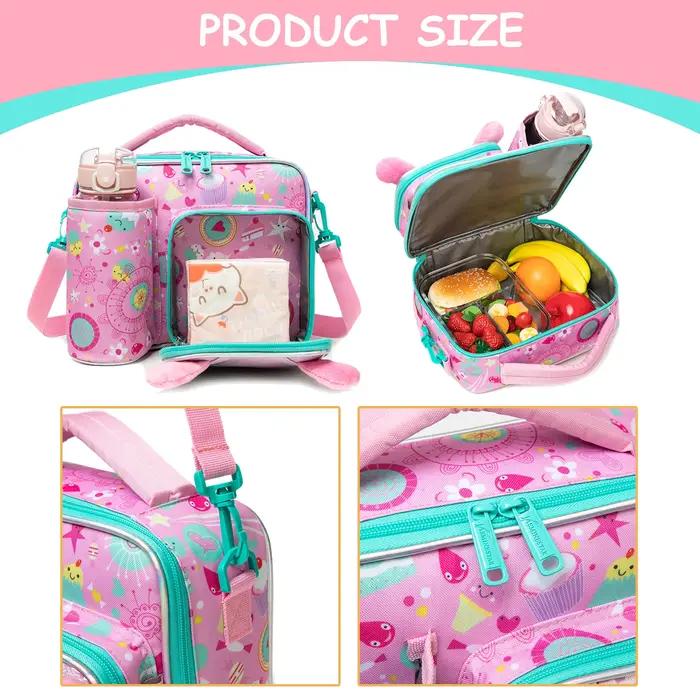 Boîte à déjeuner pour enfants, ensemble de sacs de repas, sac à déjeuner lavable et sac étanche réut