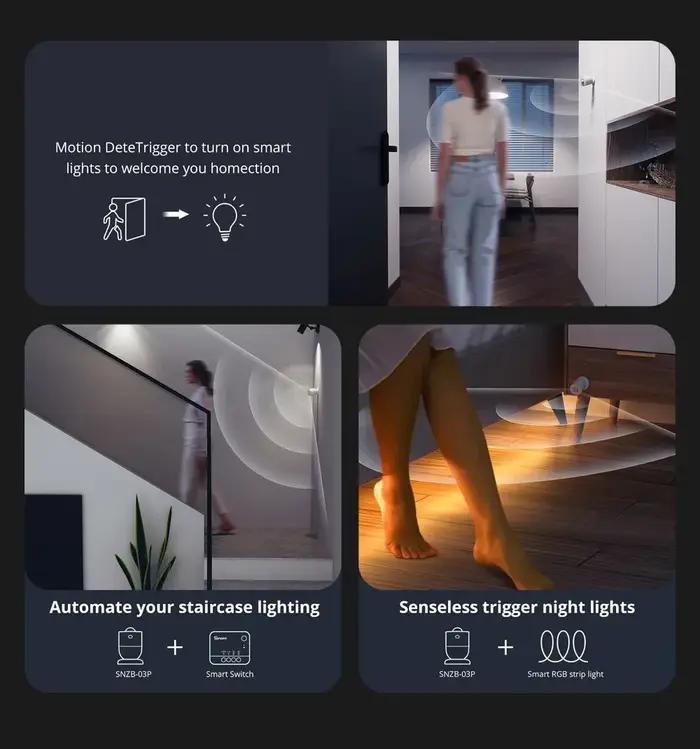 Capteur de sécurité SONOFF SNZB-03P Pro pour la détection intelligente de présence humaine et les alertes instantanées via EWeLink Alexa Google Home occasionnelle sécurité maison occasions spéciales