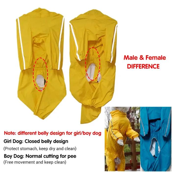 Manteau imperméable pour chiens de grande taille, veste de pluie imperméable à capuche entièrement couverte avec housse arrière amovible, vêtements pour animaux de compagnie Husky Samoyède