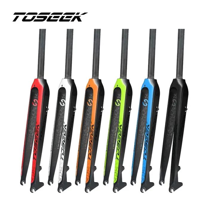 TOSEEK TFK-SL fourche en carbone 26ER/27.5ER/29ER Tube droit vtt fourche avant de vélo Garfo Carbono