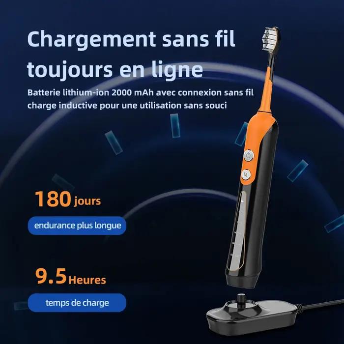 SUBORT S9 brosse à dents électrique sonique sans fil USB Rechargeable