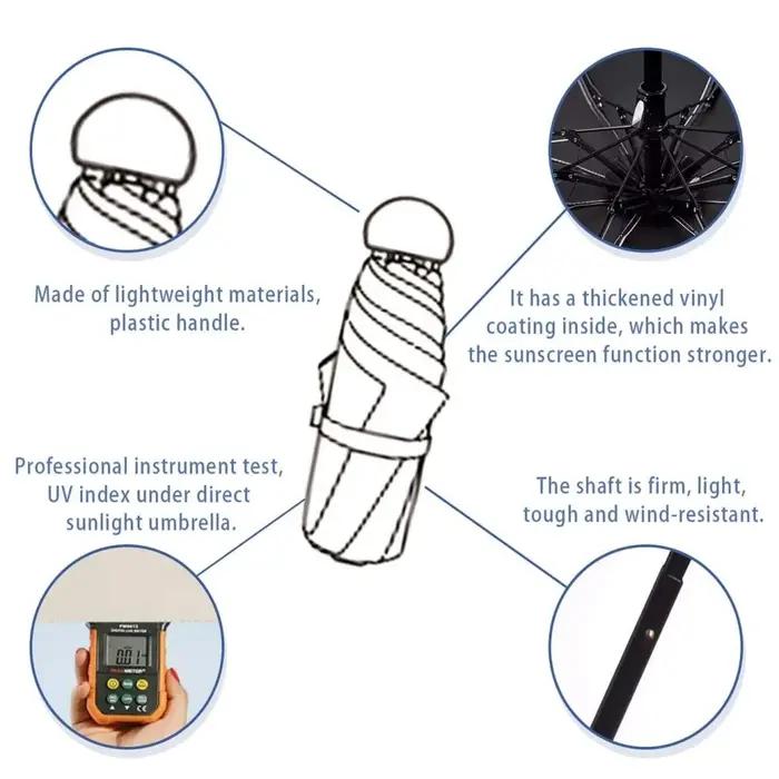 Mini parapluie Anti-Uv pour les jours ensoleillés et pluvieux