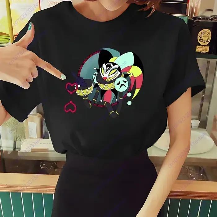 Femmes Helluva Boss T-shirt été à manches courtes imprimé à mâcher impression drôle Harajuku T-shirt hauts hommes T-shirt Streetwear