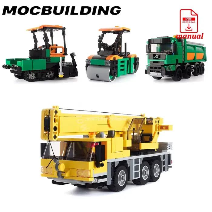 Camion benne d'entretien de route de ville, compacteur de pavés, grue lourde, bloc de Construction MOC, jouet de Construction en brique