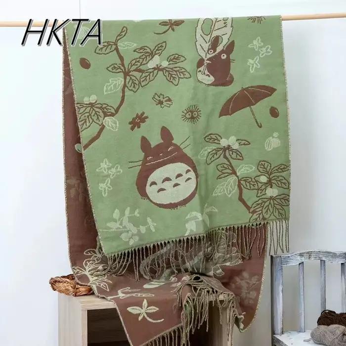 Niche écharpe Design mignon dessin animé écharpe châle femmes polyvalent épaissi chaud Double face h
