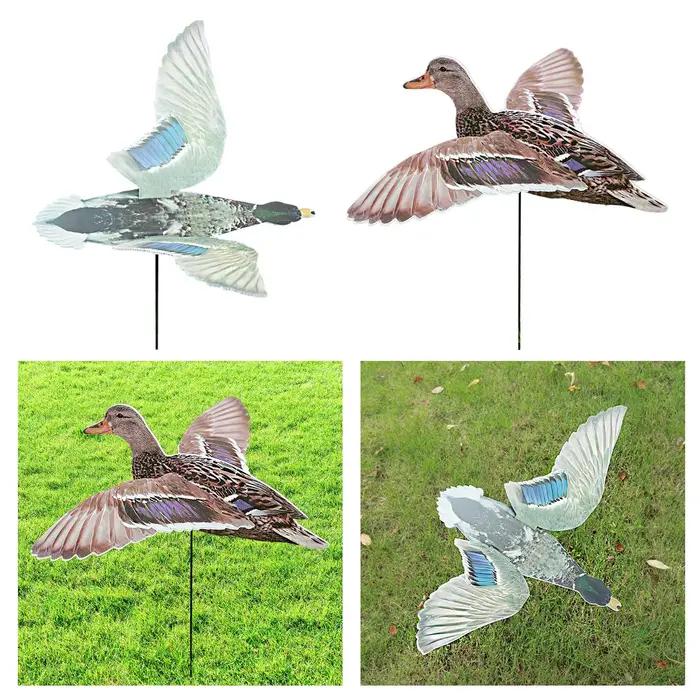Leurre canard multifonction réaliste et léger pour jardin, facile à installer avec ailes déployées