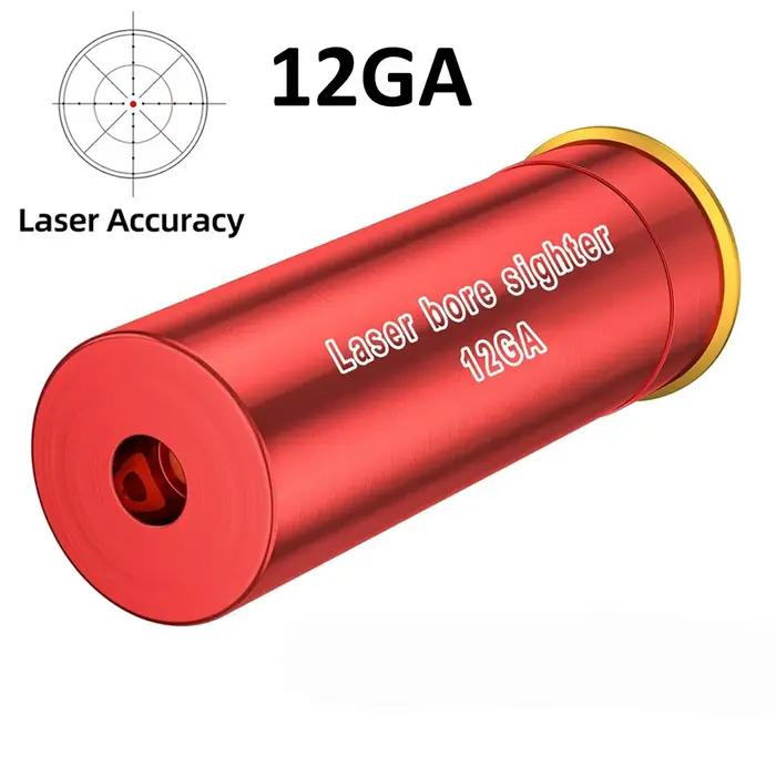 Laser de visée rouge 12GA pour canon de fusil, cartouche de visée rouge calibre 12, sans batterie, p