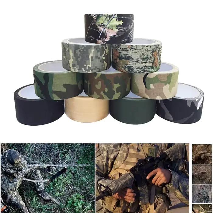 Ruban camouflage adhésif 5M/10M pour fusil de chasse - Imperméable et antidérapant paintball airsoft