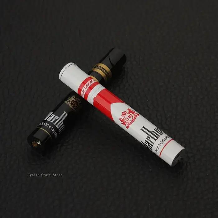 Allume-cigares gonflable à flamme nue en métal rouge ou noir pour fumeurs élégants occasions spéciales