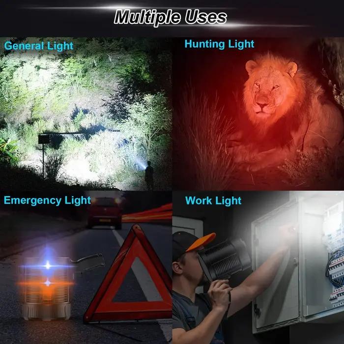 Projecteur rechargeable 900000 Lumens Led spots poche grande lampe de poche Super lumineux project