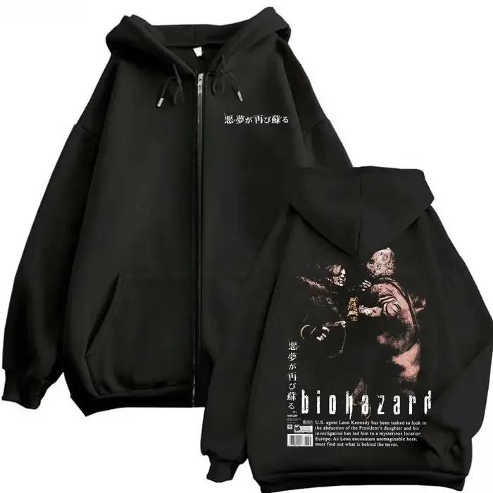 Sweat à capuche imprimé Resident Evil pour homme et femme