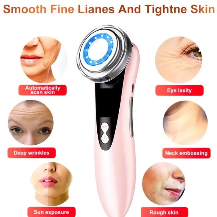 Appareil de Soin Visage Multifonction 4 en 1 RF EMS Radiofréquence Massage Électrique Beauté Peau