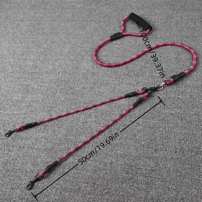 Corde de marche pour chien à double tête pour animal de compagnie avec motif ondulé