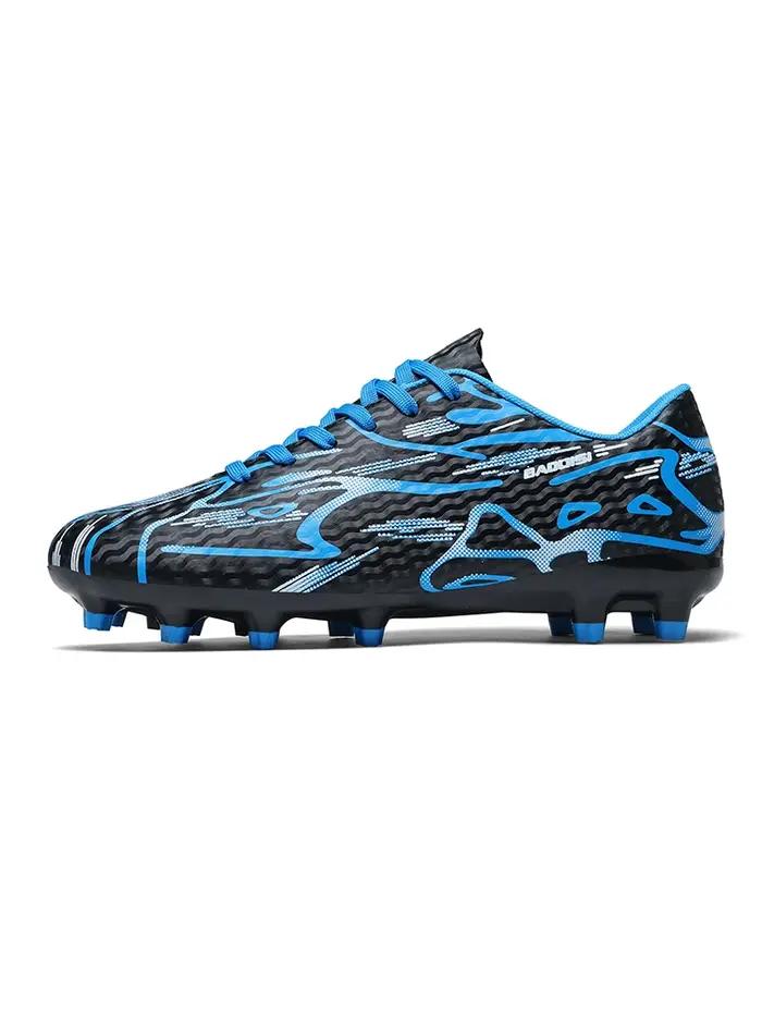 Chaussures de football à crampons longs et basses, chaussures de sport respirantes et antidérapantes