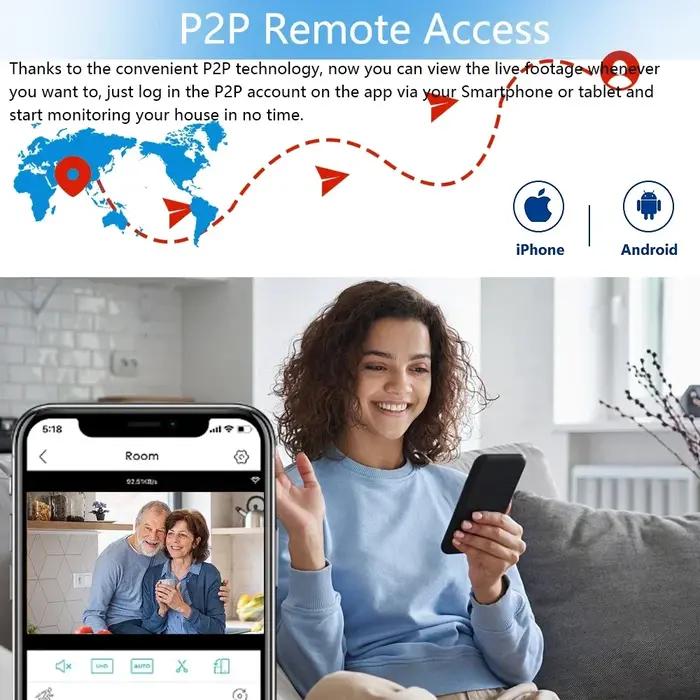Caméra sécurité extérieure 8K 15MP 3 objectifs 3 écrans WiFi PTZ audio bidirectionnel étanche surveillance CCTV