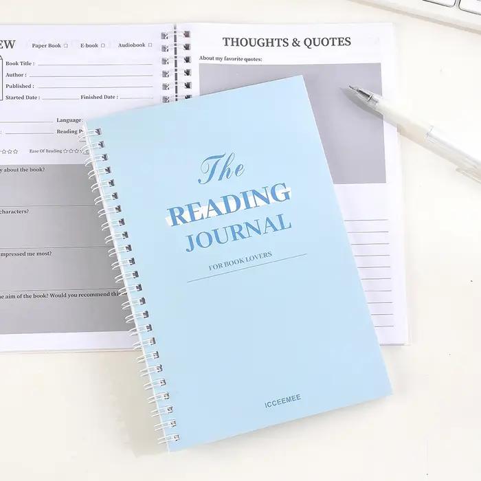 Journal de lecture de 112 pages avec pages de commentaires intégrées, conception de planification pour les passionnés de lecture, les étudiants et les enseignants