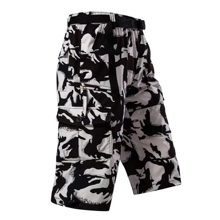 Shorts cargo décontractés pour hommes, style européen et américain, multi-poches, coupe capri, coton pur, motif camouflage, parfait pour les activités extérieures et les sorties en ville