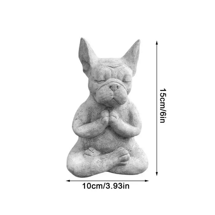 Statue de chien de méditation en résine, Pose de Yoga, ornements de prière étanche, Sculpture de bou