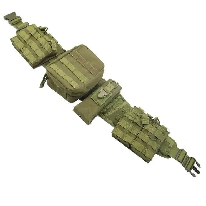 Set ceinture tactique molle chasse - Sacs de rangement médical double chargeur talkie-walkie