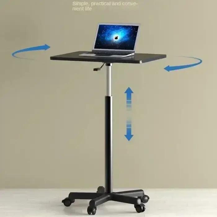 Petite table relevable mobile avec poulie, petit canapé, table de chevet, debout, bureau d'ordinateu