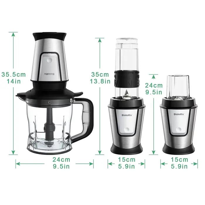 BioloMix-Robot Culinaire Multifonctionnel 3 en 1, Mixeur Portable Ju479, Hachoir à citrouille et Bro