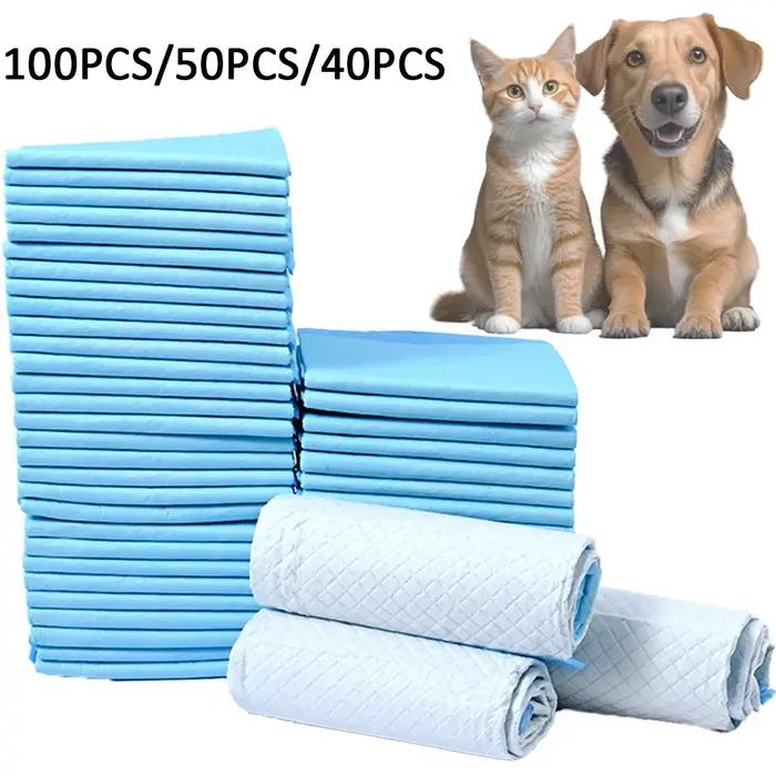 100/50/40/20 pièces couches absorbantes pour chiens jetables chiot formation coussinets de pipi coussin propre à sec