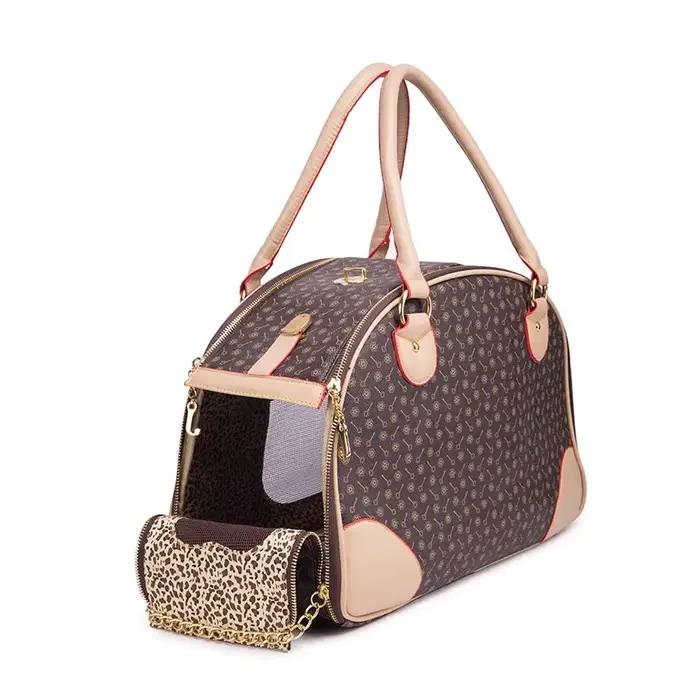 Sacs fourre-tout pliables pour chiots Chihuahua Yorkshire Poodle Toy Terrier Pugs Dachshund sacs de transport en embossing PVC et nylon pour promenades et vacances