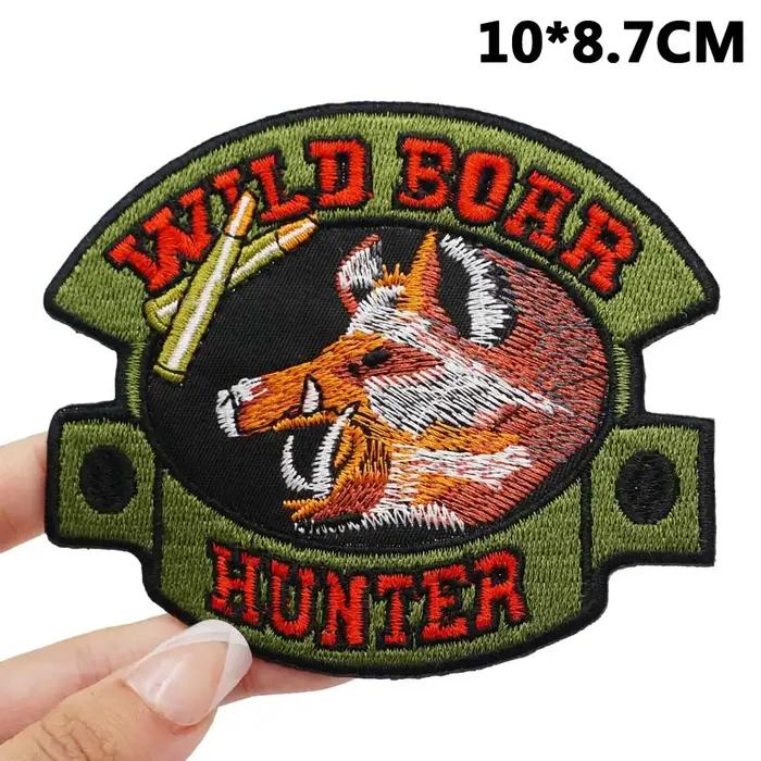Patchs de broderie tactiques pour chasseur de sanglier
