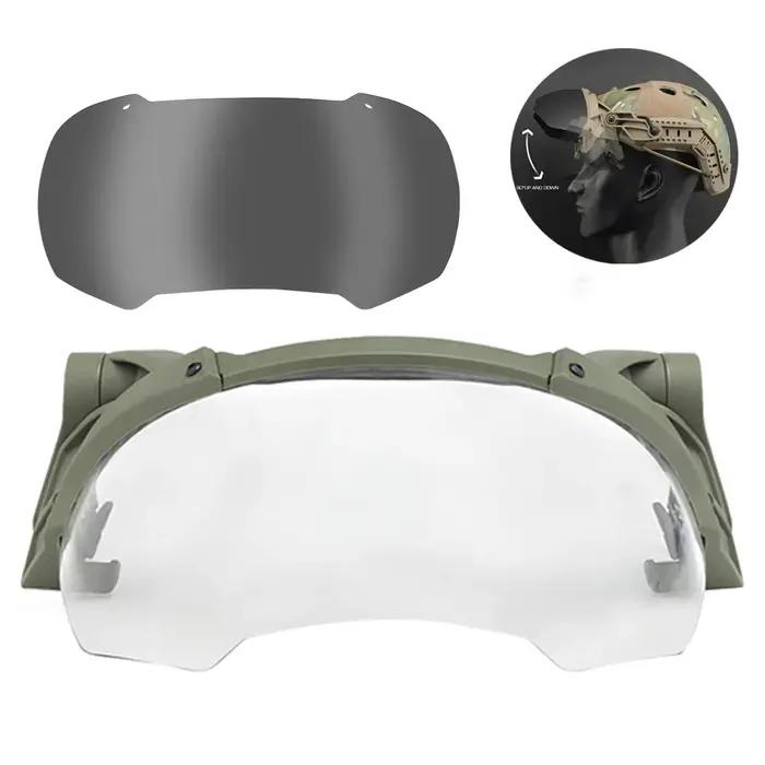 Goggles tactiques réglables pour casque de chasse - 2 lentilles interchangeables protection complète