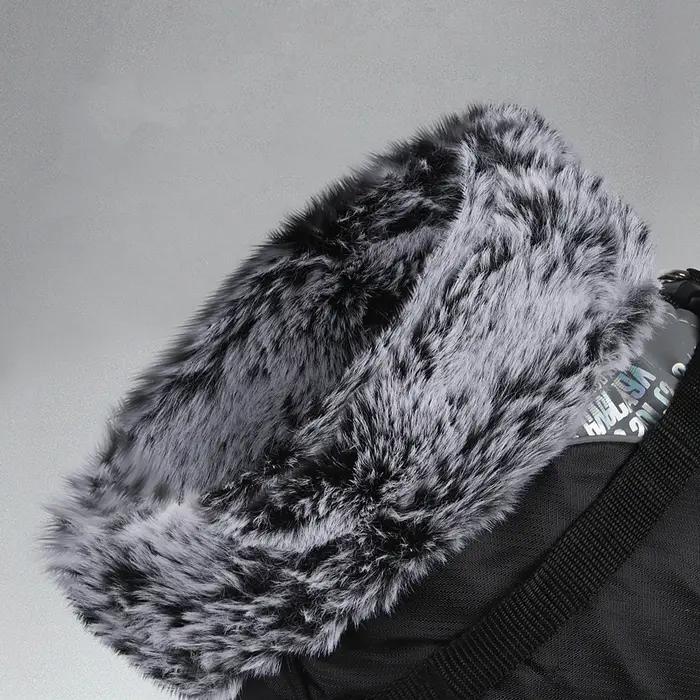 Manteau épais pour gros chiens avec col en fourrure