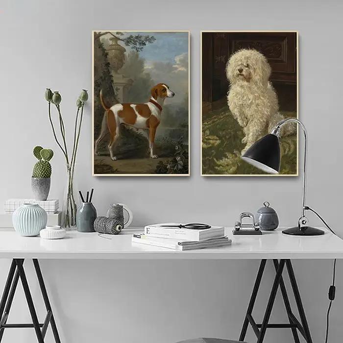 Affiche d'impression vintage de portrait de chien