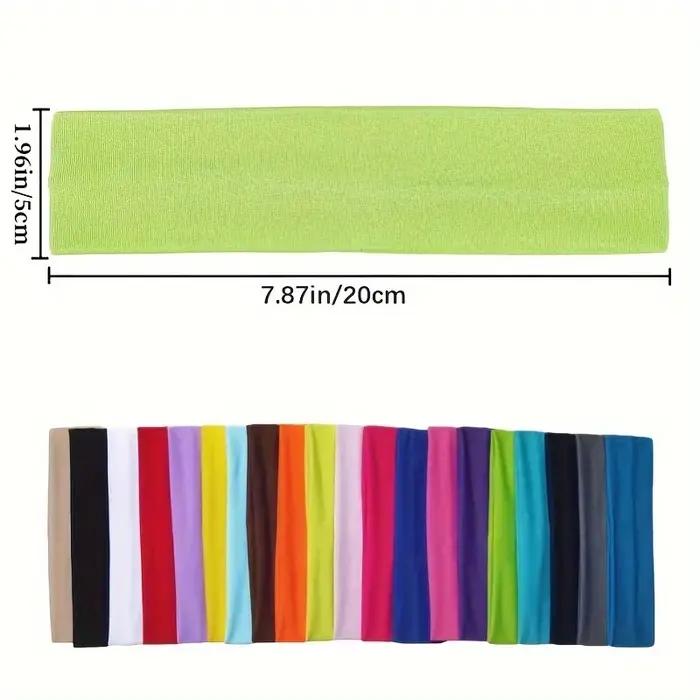 Bandeaux de Sport Élastiques Couleur Bonbon pour Femmes Mode Fitness Yoga Course à Pied Cyclisme Occasions Spéciales