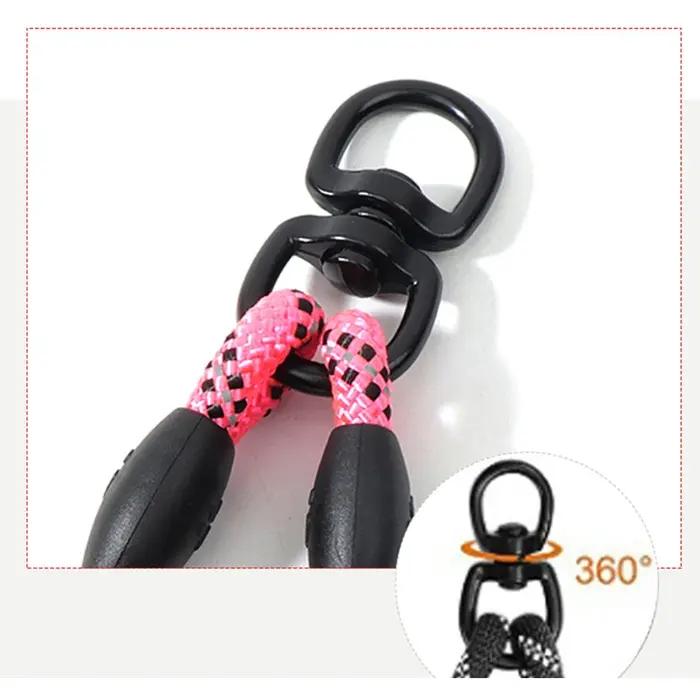 Laisse double réfléchissante pour deux chiens, en nylon, pour promener et dresser les chiots, chiens de petite, moyenne et grande taille.