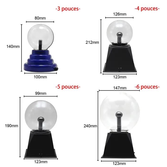Lampe à boule de plasma magique en verre