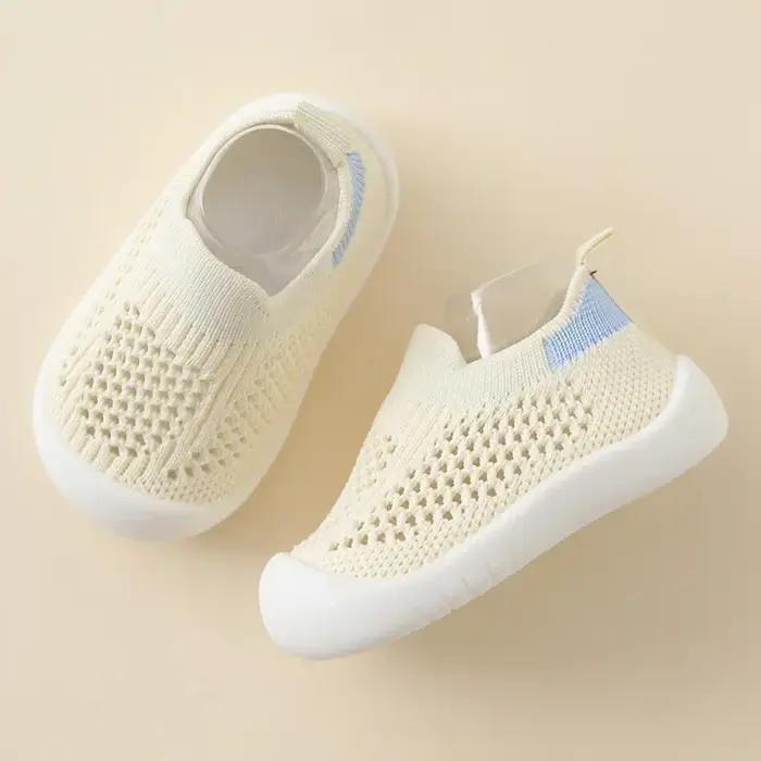 Printemps populaire nouveau bébé chaussures maille tricot respirant enfant filles garçons 0-3T été sans lacet espadrille