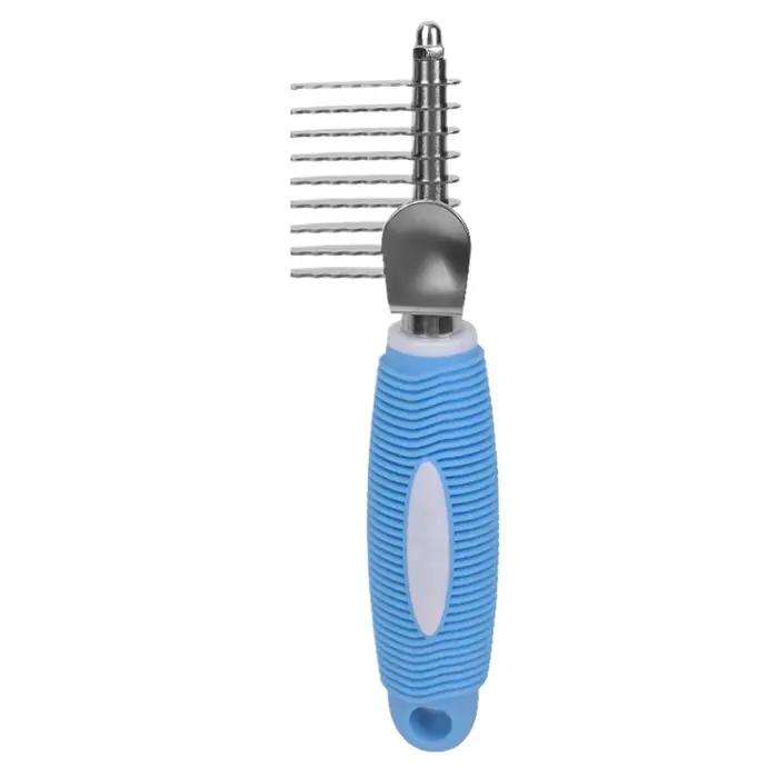 Peigne démêlant pour chiens et chats – Brosse à poils en métal ergonomique et douce, peigne démêlant