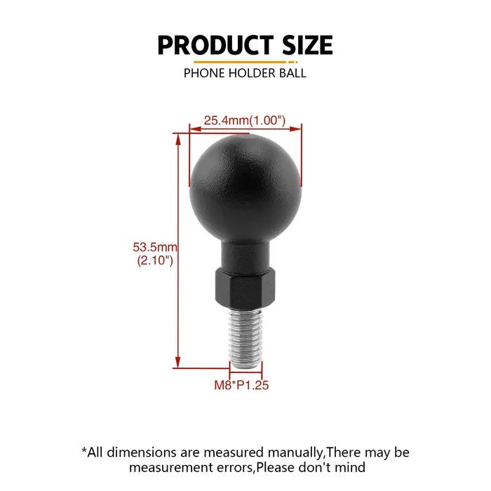 Adaptateur de montage de tête sphérique 1 pouce 25mm