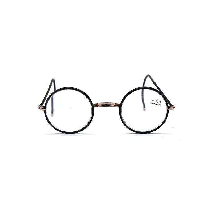 Lunettes de lecture rétro, monture ronde en métal + lecteur de poche portable 1.0 à + 3.5