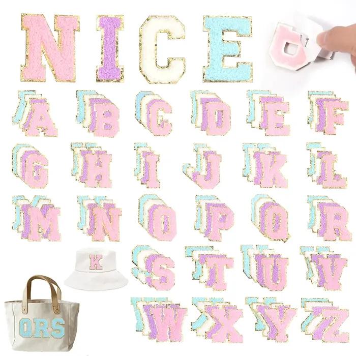 8Pcs / Lot Lettres de patch pour les vêtements Alphabet Lettre collante Sacs